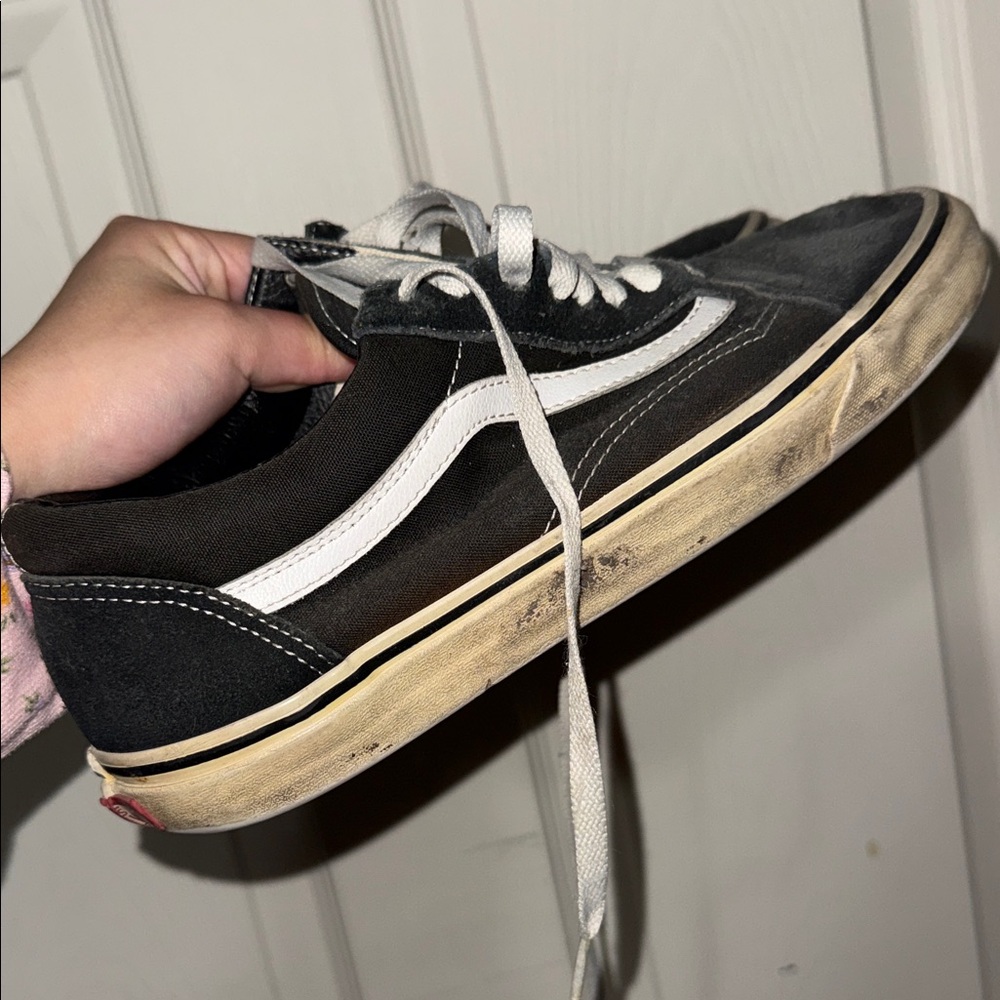 Vans Black Canvas Sneakers with White Accents